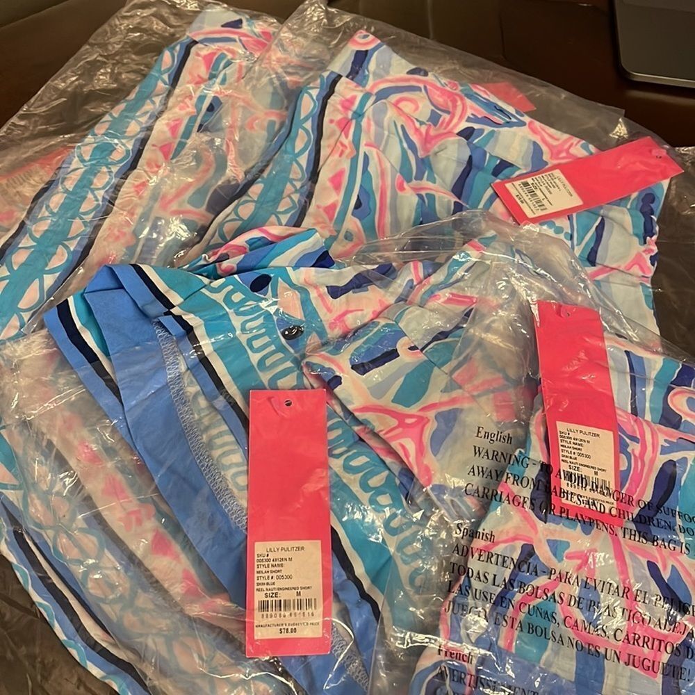 NWT LILLY PULITZER 5" Neilah Short In Skim Blue Reel Nauti Engineered Short