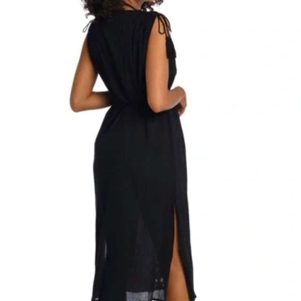 NWT LA BLANCA Island Fare Cotton Crochet Cover Up Midi Dress