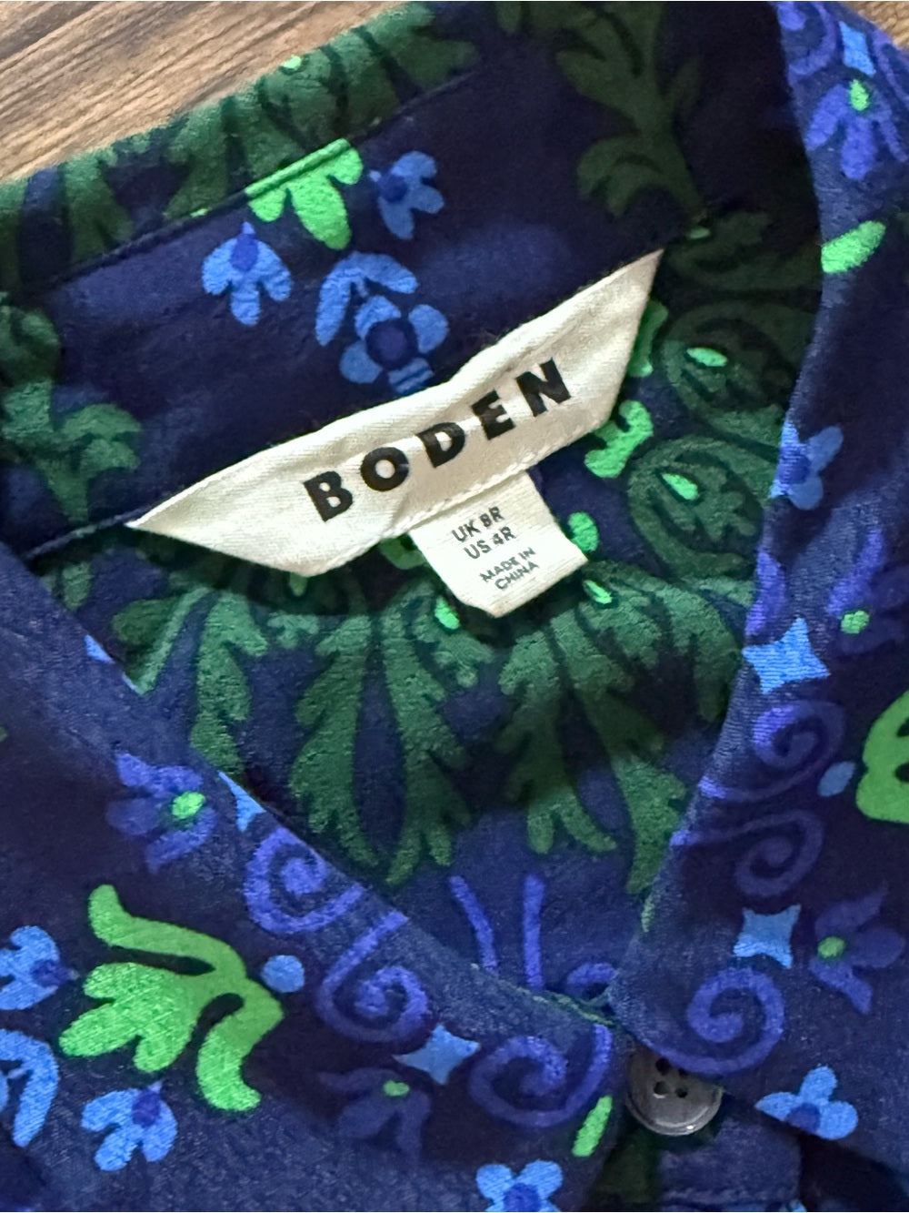 BODEN Kate Midi Shirt Dress French Navy, Artizian Geo Women - size 4 - Image 4