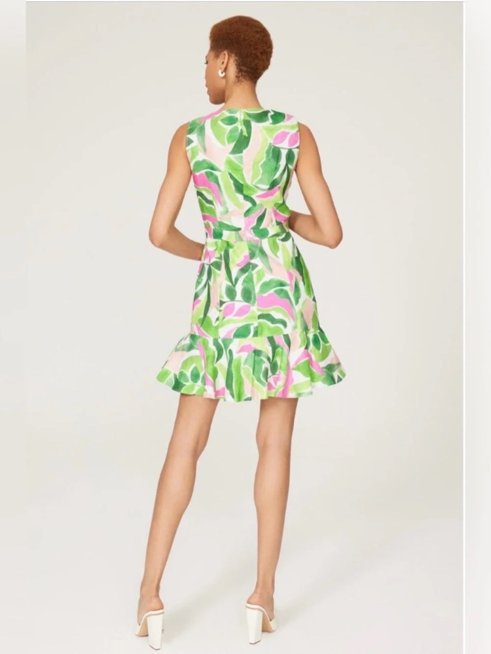 Milly Nile Floral Fit & Flare Linen Blend Dress - size 6 - Image 5