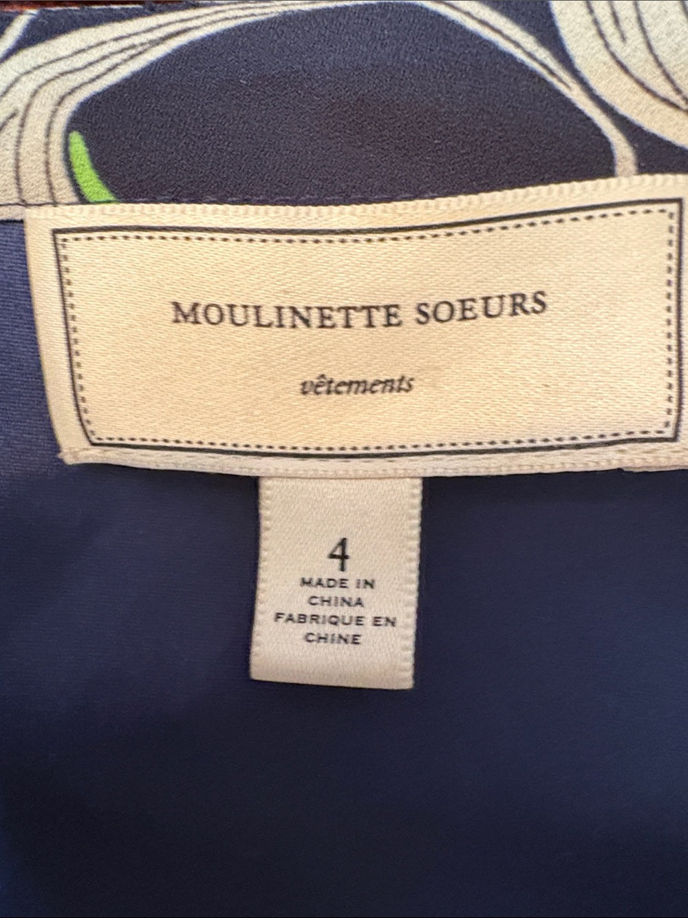 Moulinette Soeurs Anthropologie Navy Blue Ellipses Shift Dress - Size 4 - Image 4