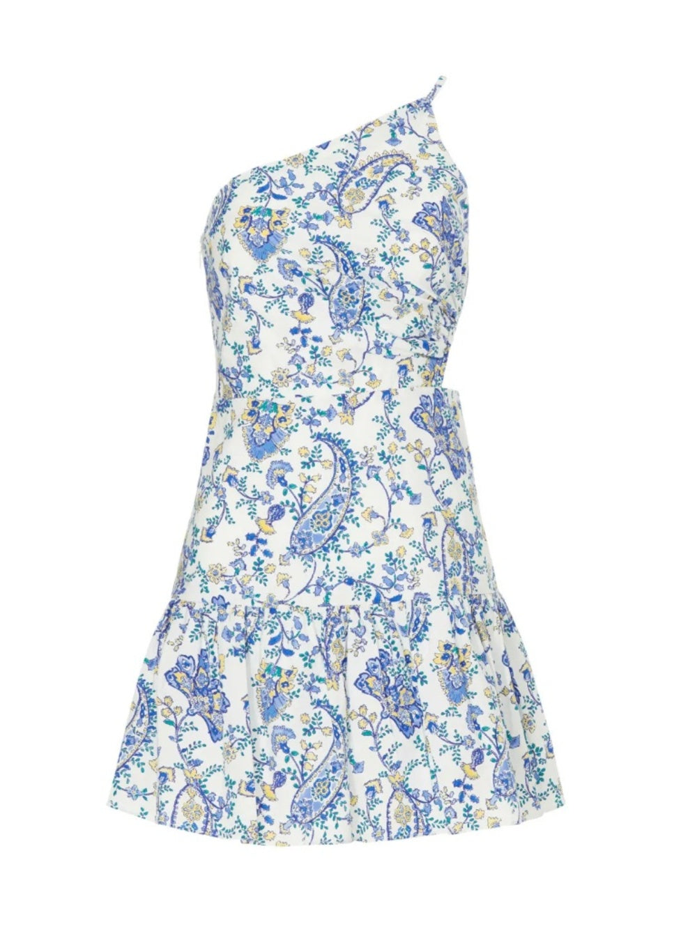 Milly Brinlee Paisley Asymmetric Side Cut Out Mini Dress - size 6 - Image 1