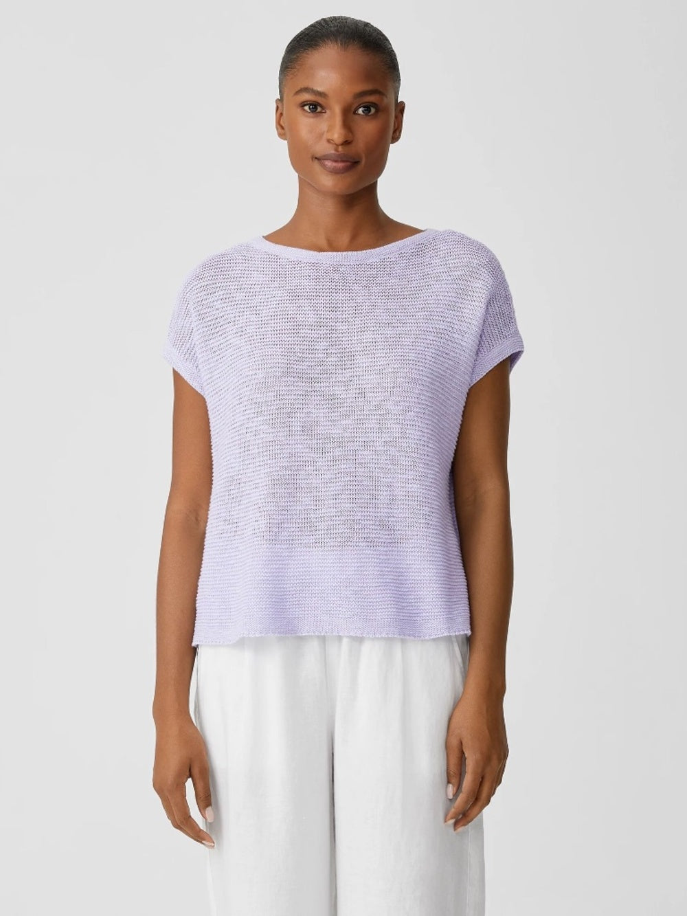 Eileen Fisher Women's Boxy Cap Sleeve Top Organic Linen - size M 🌟 - Image 2