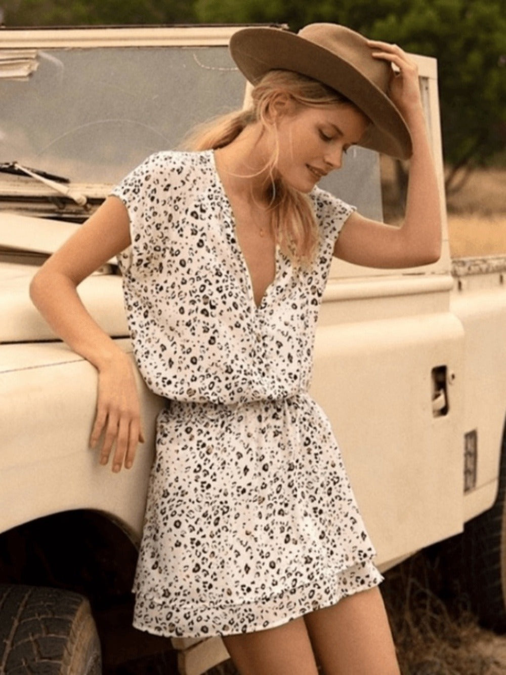 Rails Karla Mini Dress in White Mocha Leopard - size XS - Image 2