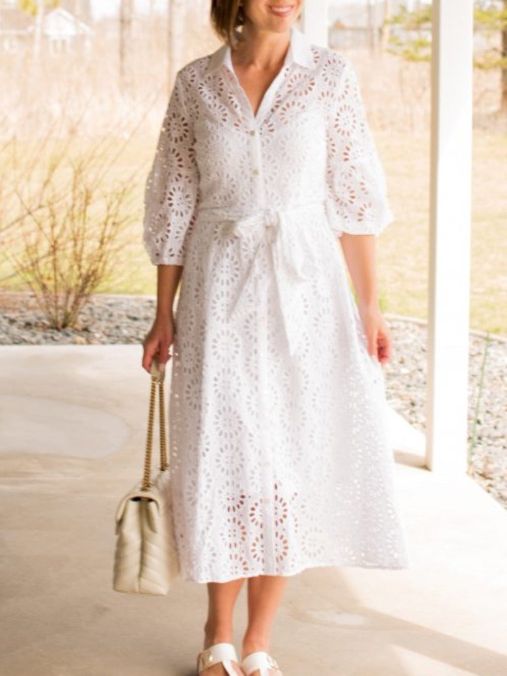 Lilly Pulitzer Mialynn Midi Eyelet Shirt - size 6 🌟 - Image 4