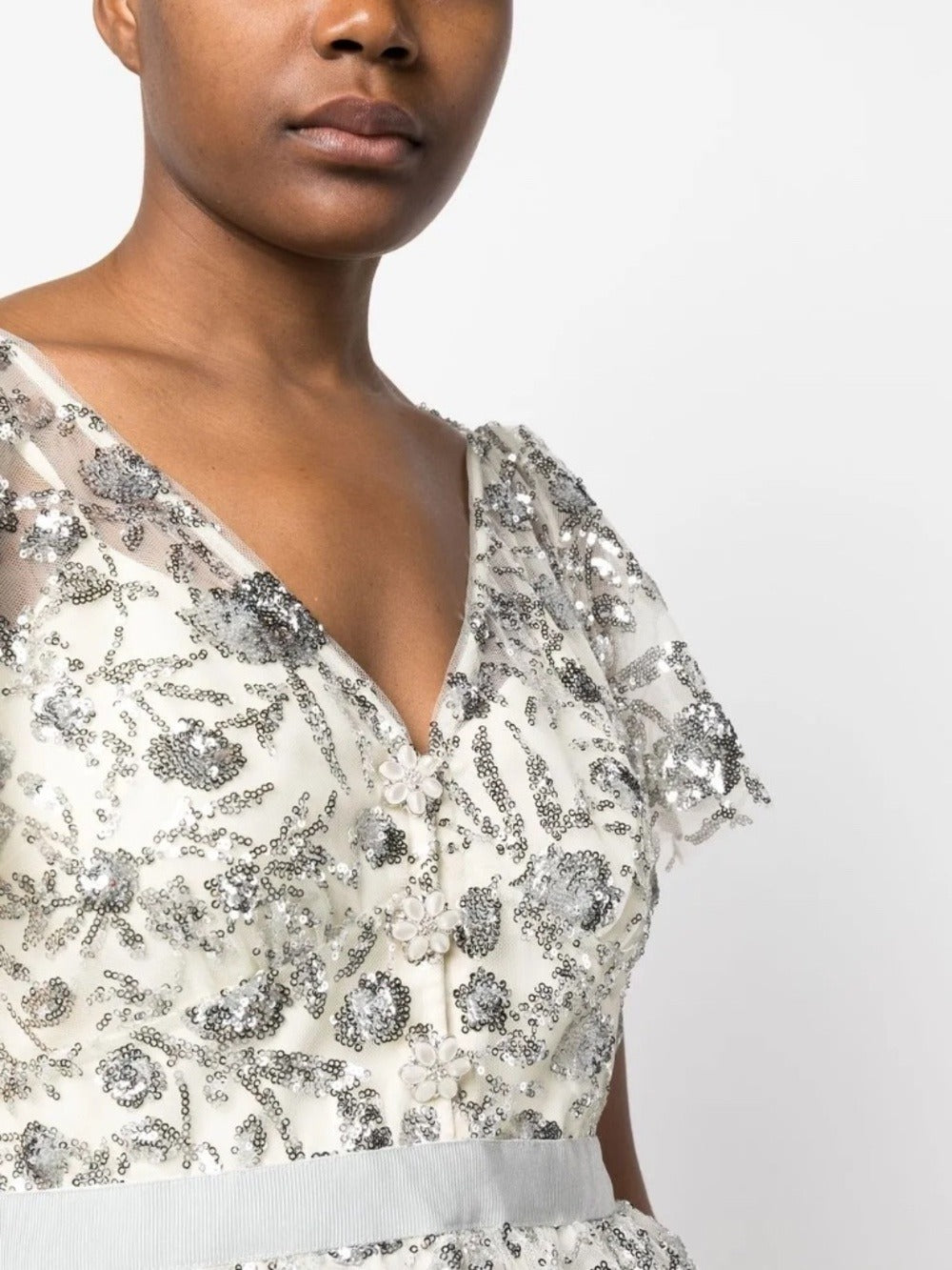Self-Portrait sequined tiered minidress -size 8 🌟 - Image 4