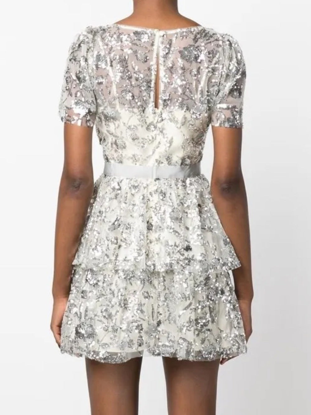 Self-Portrait sequined tiered minidress -size 8 🌟 - Image 2