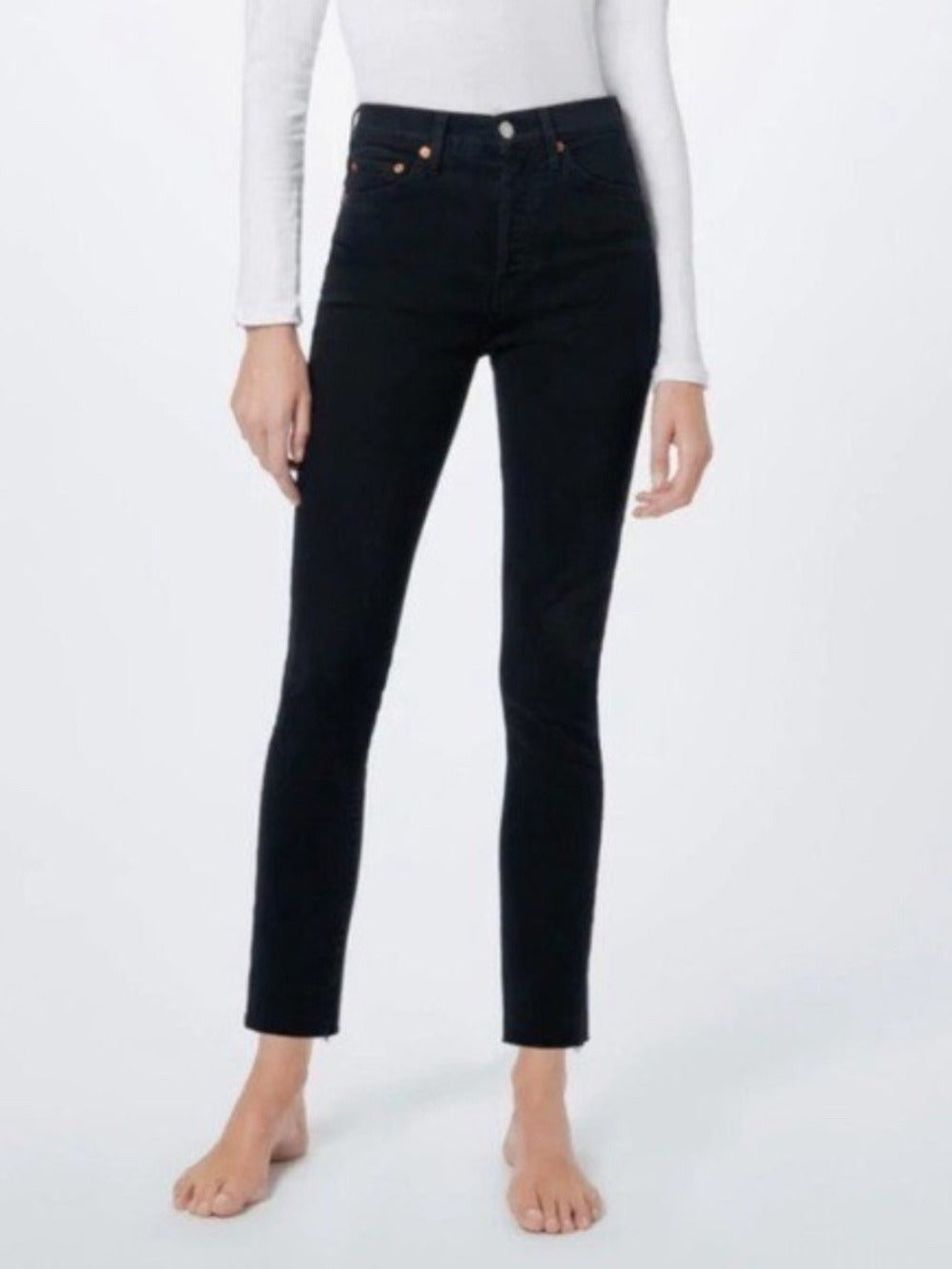 RE/DONE Originals High Rise Ankle Crop in Black - size 28 🌟 - Image 2