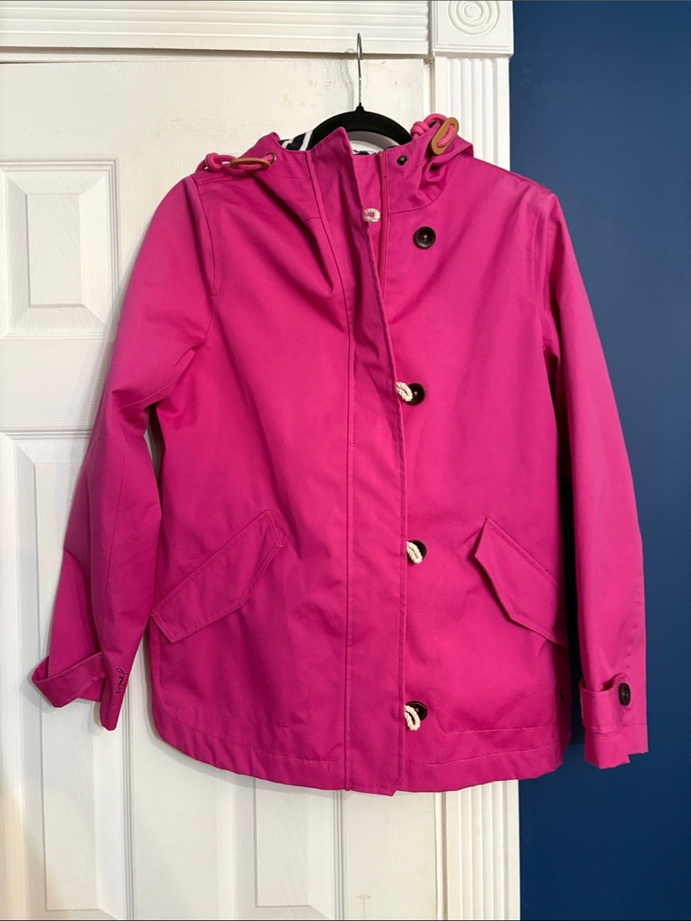 Joules Rain Jacket Women Pink Good Waterproof Hooded - size 6 - Image 5