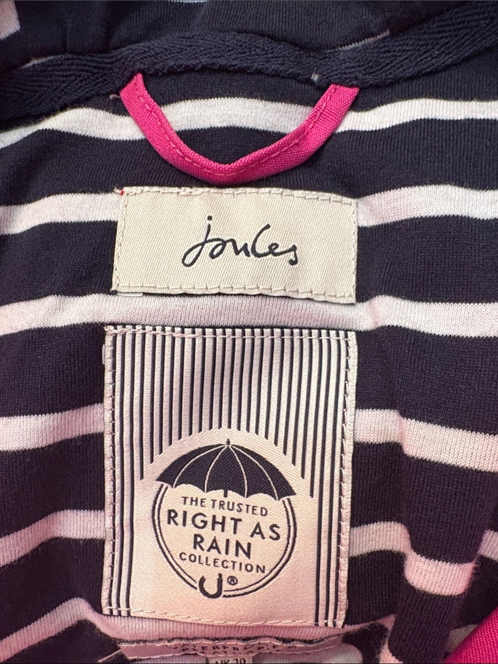 Joules Rain Jacket Women Pink Good Waterproof Hooded - size 6 - Image 4