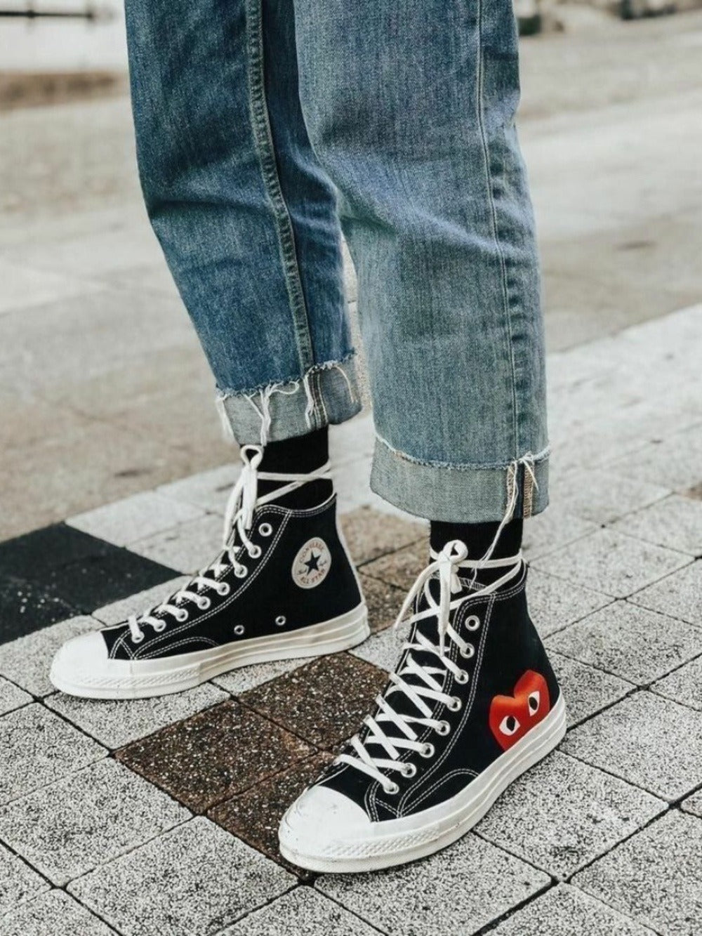 Comme Des Garçons Play x Converse high-top Sneakers - size 6 men or 8 women - Image 4