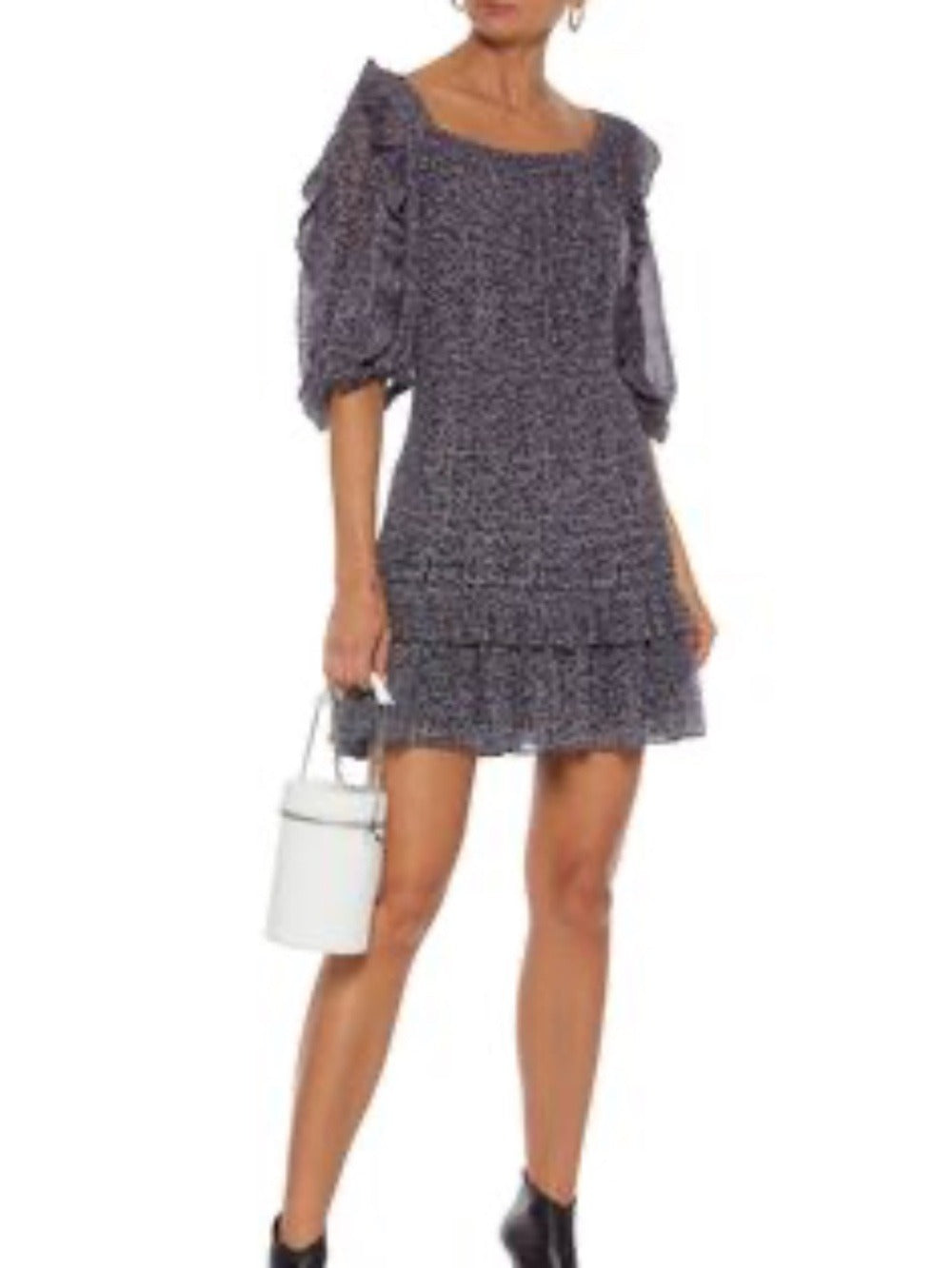 Rebecca Taylor Ruffle Silk Blend Dress - 0 - Image 1