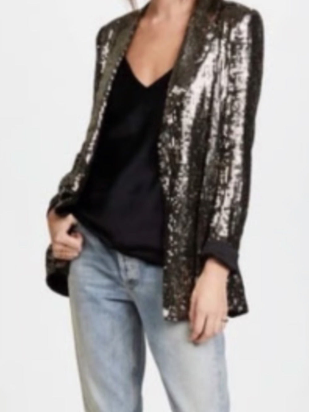 Alice + Olivia Oversized Sequin Gold Blazer - S 🌟 - Image 3