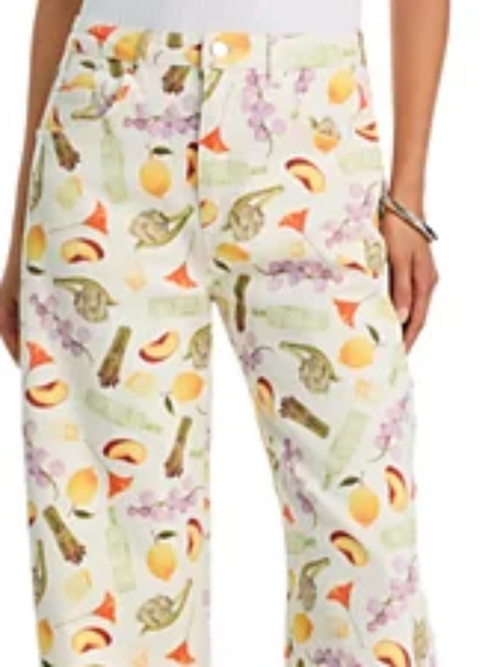 AQUA x Lisa Says Gah Farmstand Print Denim Top & Wide Leg Pants - size 25 - Image 2