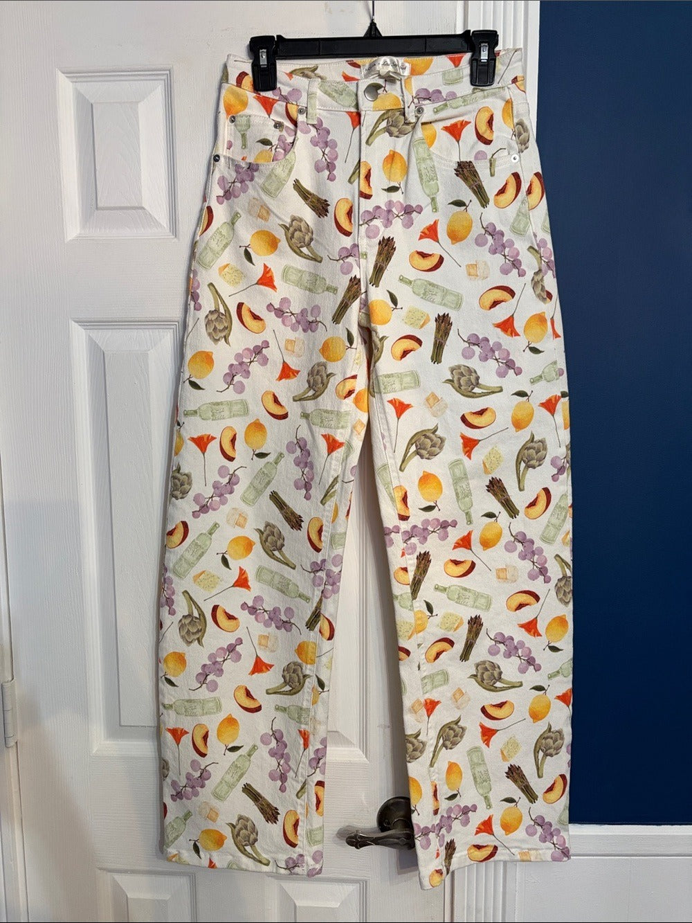 AQUA x Lisa Says Gah Farmstand Print Denim Top & Wide Leg Pants - size 25 - Image 7
