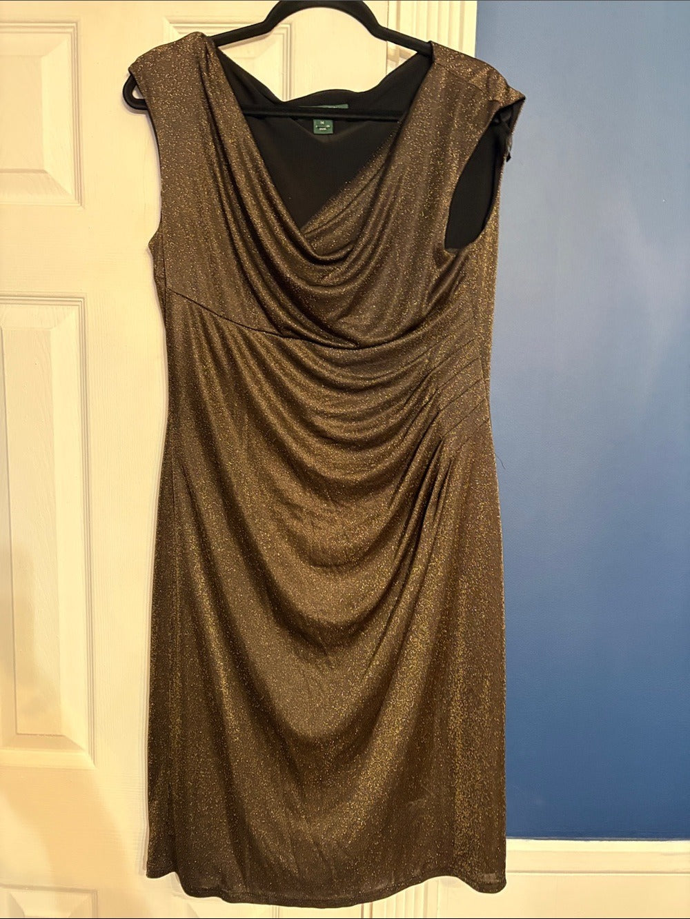 Lauren Ralph Lauren Black Silver Lurex Cocktail Dress - size 14 - Image 5