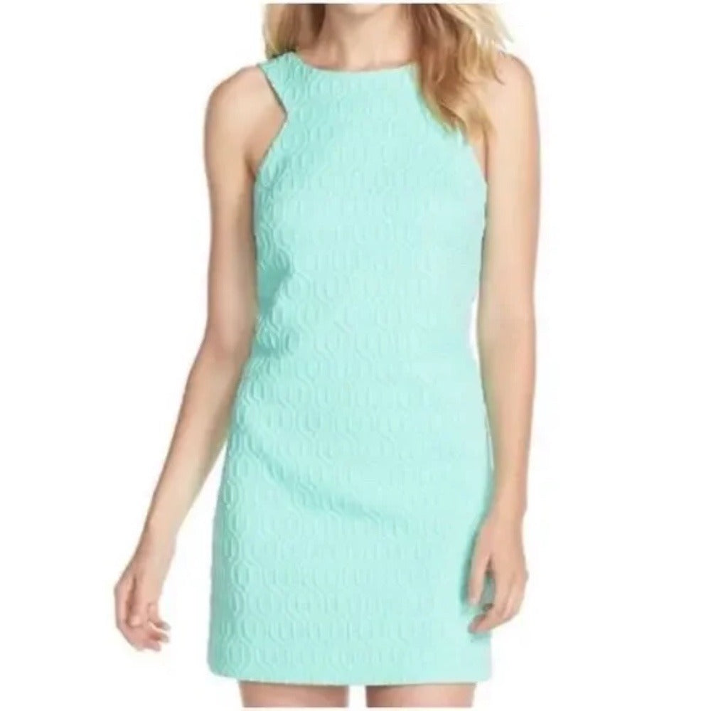 Lilly Pulitzer mango retro knit jacquard tropical green dress - size Large - Image 1