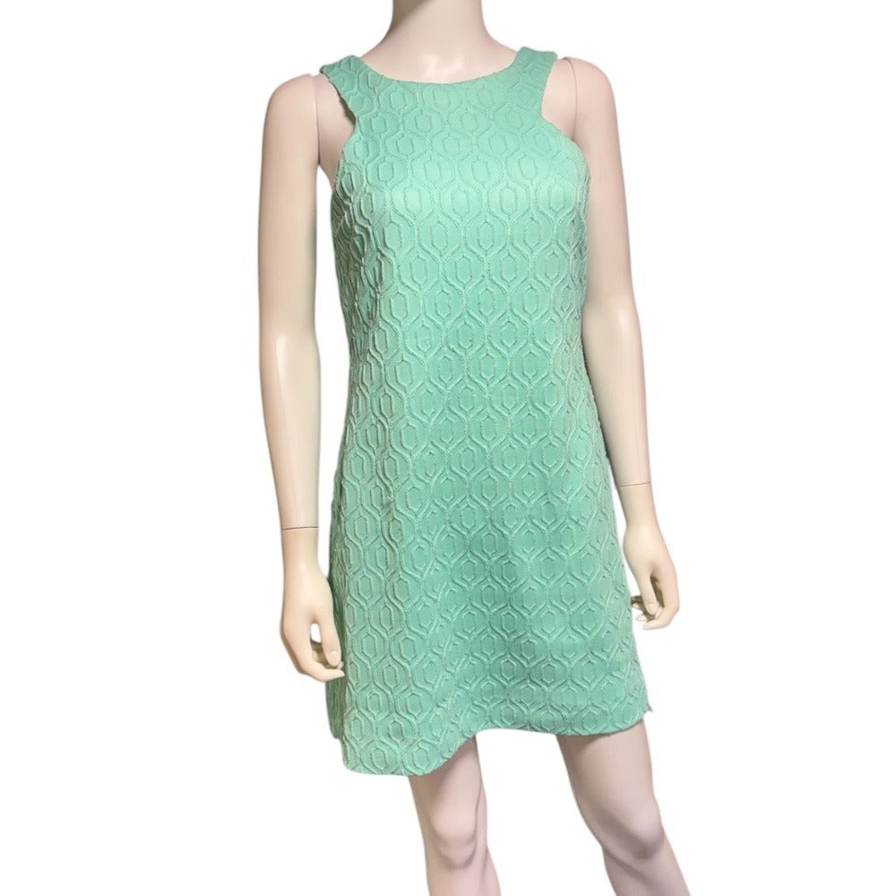 Lilly Pulitzer mango retro knit jacquard tropical green dress - size Large - Image 3