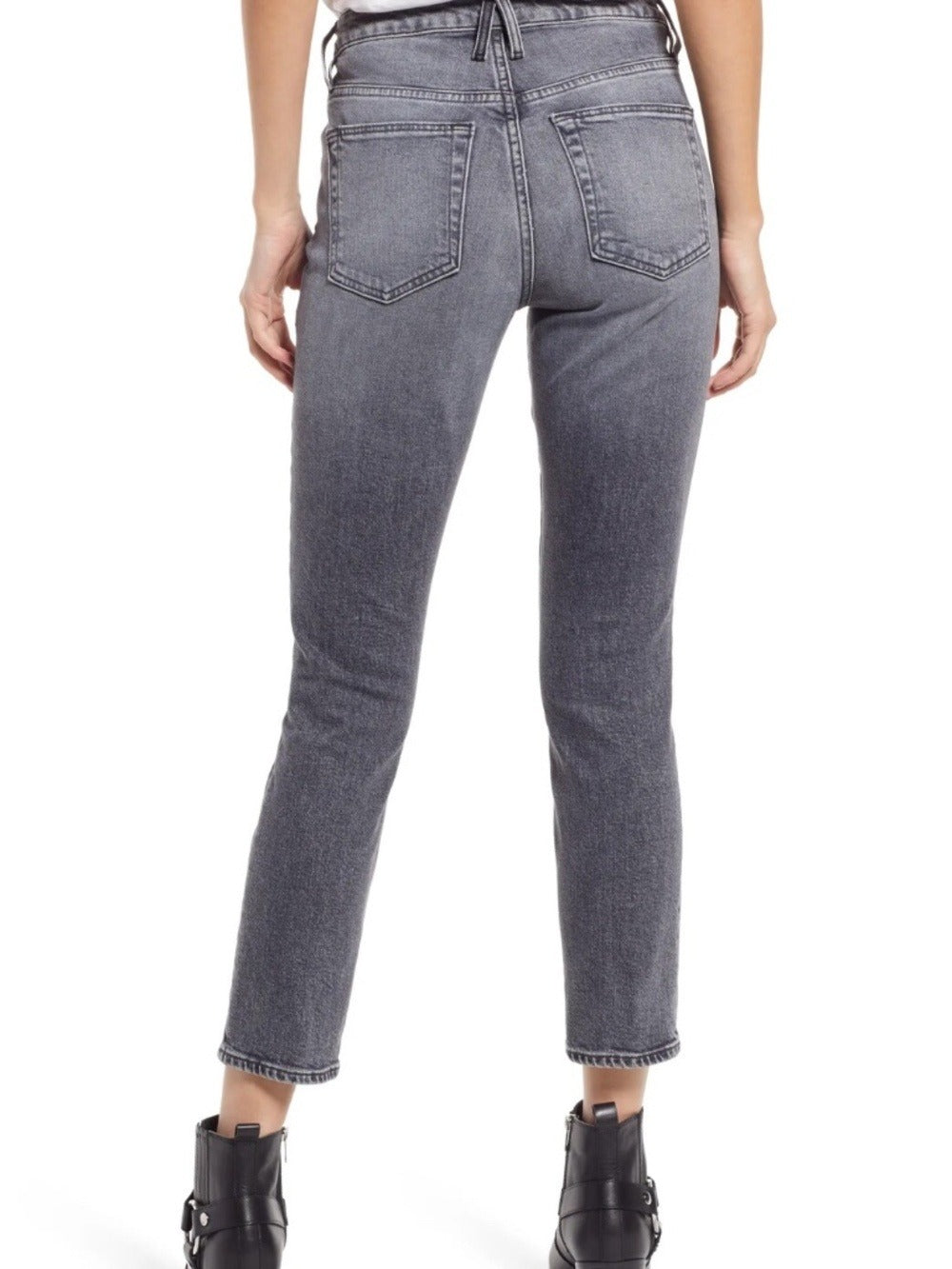 SLVRLAKE Denim Lou Lou High Waist Slim Jeans River Moon Grey - size 27 🌟 - Image 3