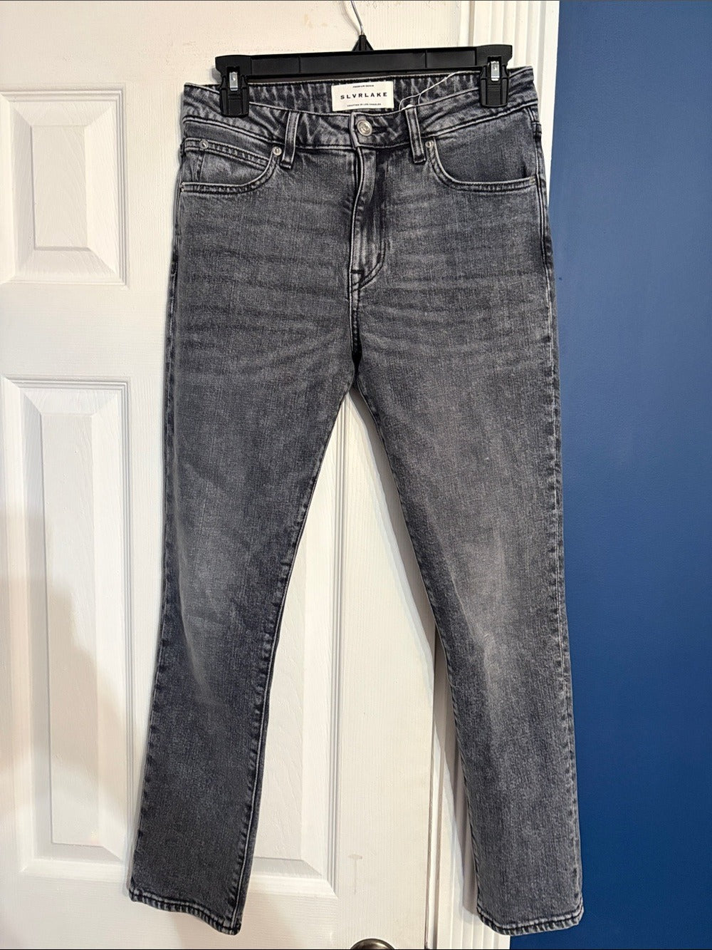 SLVRLAKE Denim Lou Lou High Waist Slim Jeans River Moon Grey - size 27 🌟 - Image 6