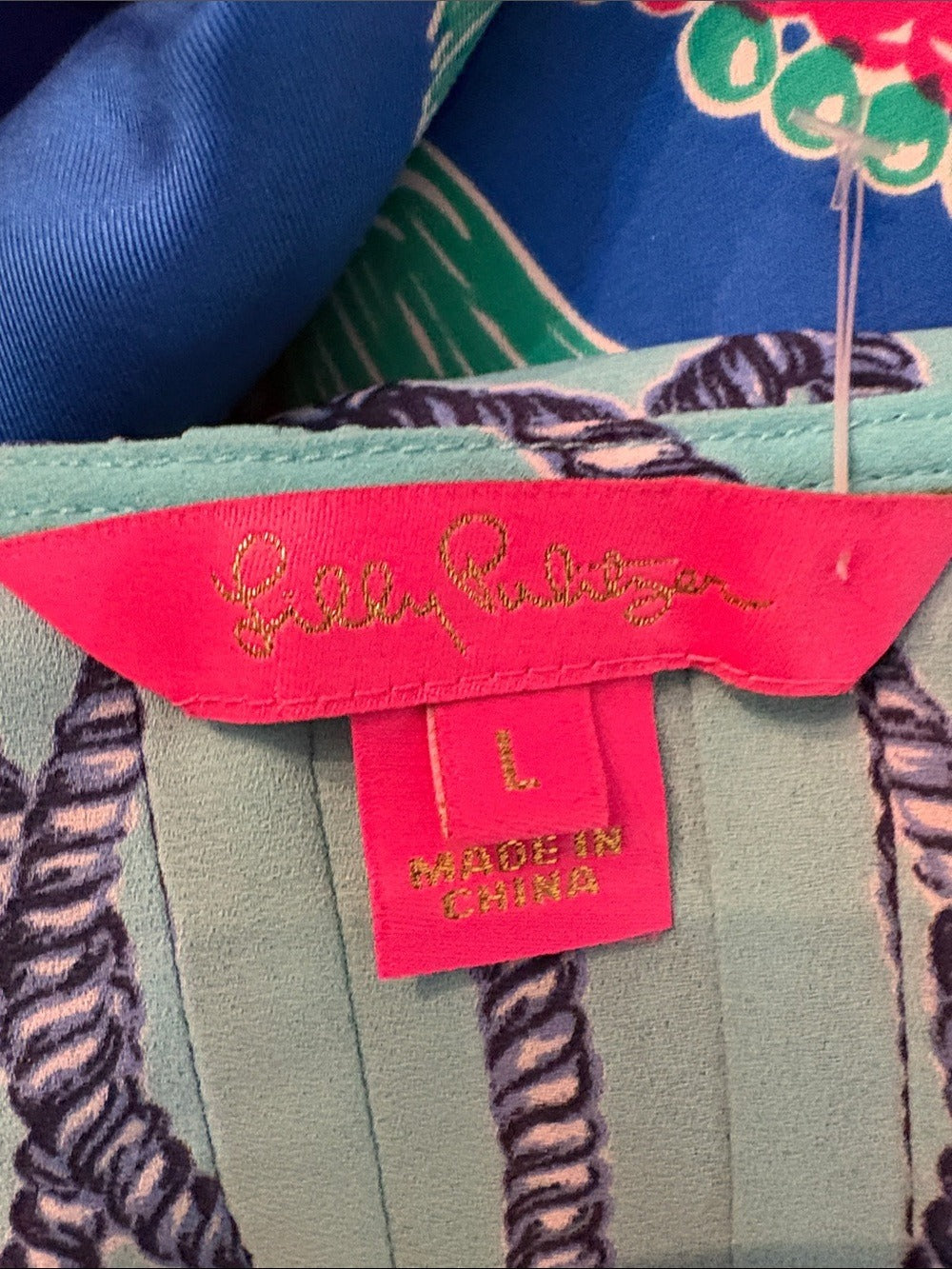 Lilly Pulitzer Marilina Tunic “A Frayed Knot” in light Aqua - size Large - Image 2