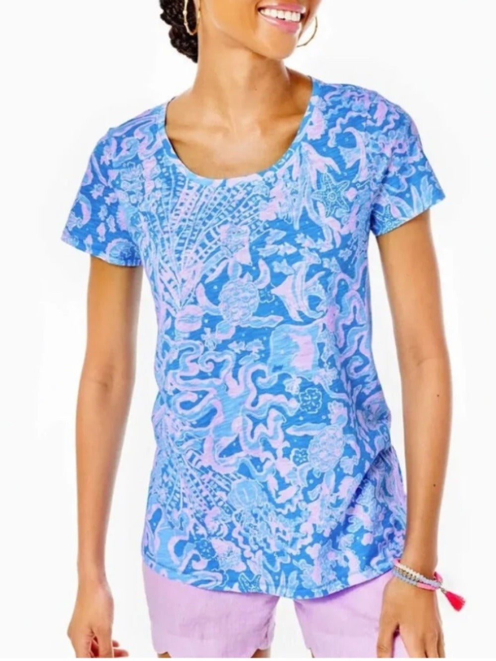Lilly Pulitzer Etta Scoop-neck Tee - S 🌟 NWT - Image 1