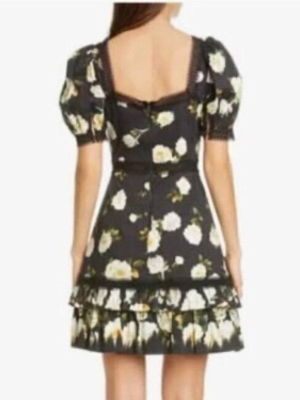 Alice + Olivia Wylie Floral Square Neck Puff Sleeve Dress - size 8 - NWT - Image 4