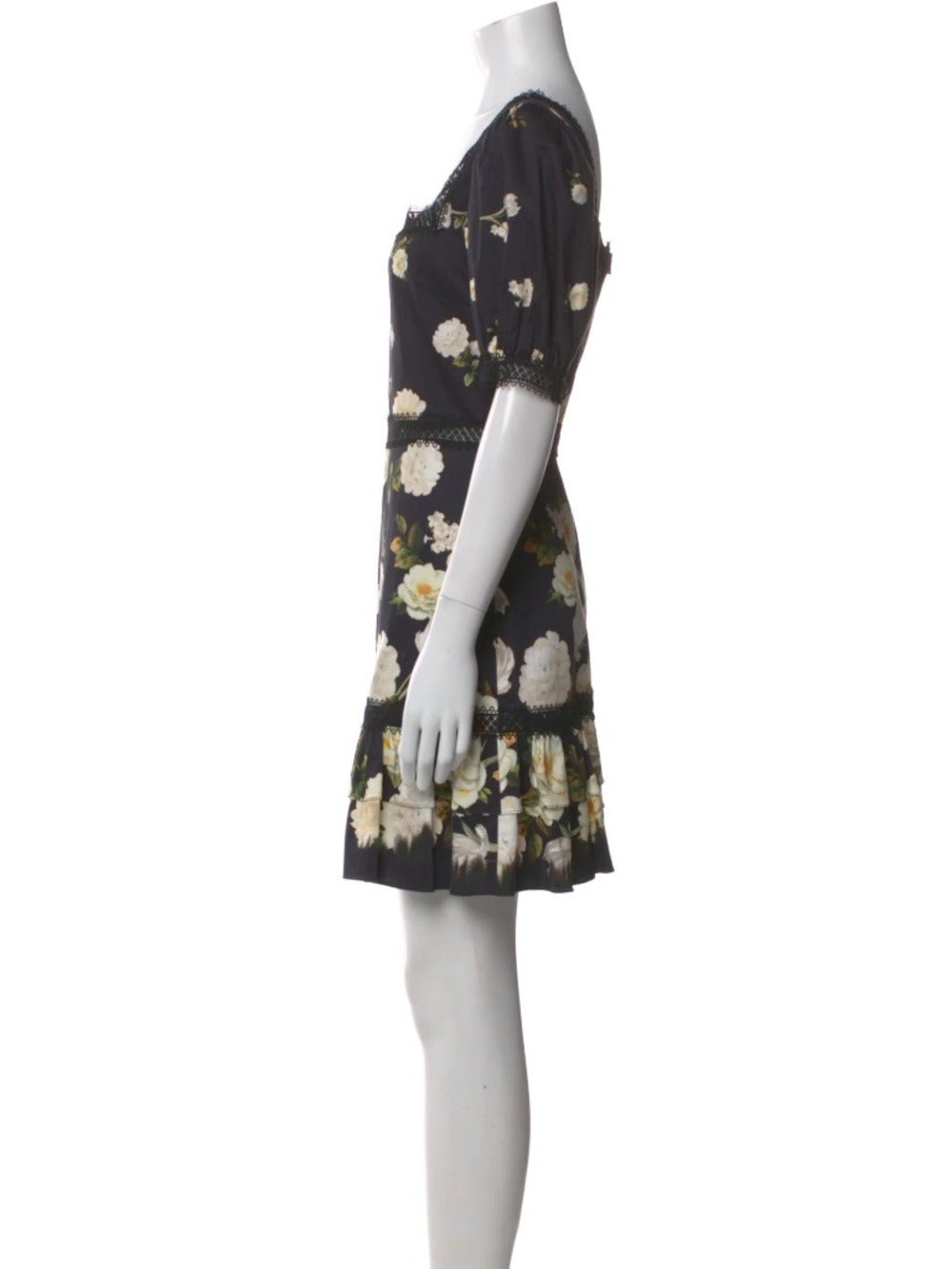 Alice + Olivia Wylie Floral Square Neck Puff Sleeve Dress - size 8 - NWT - Image 7