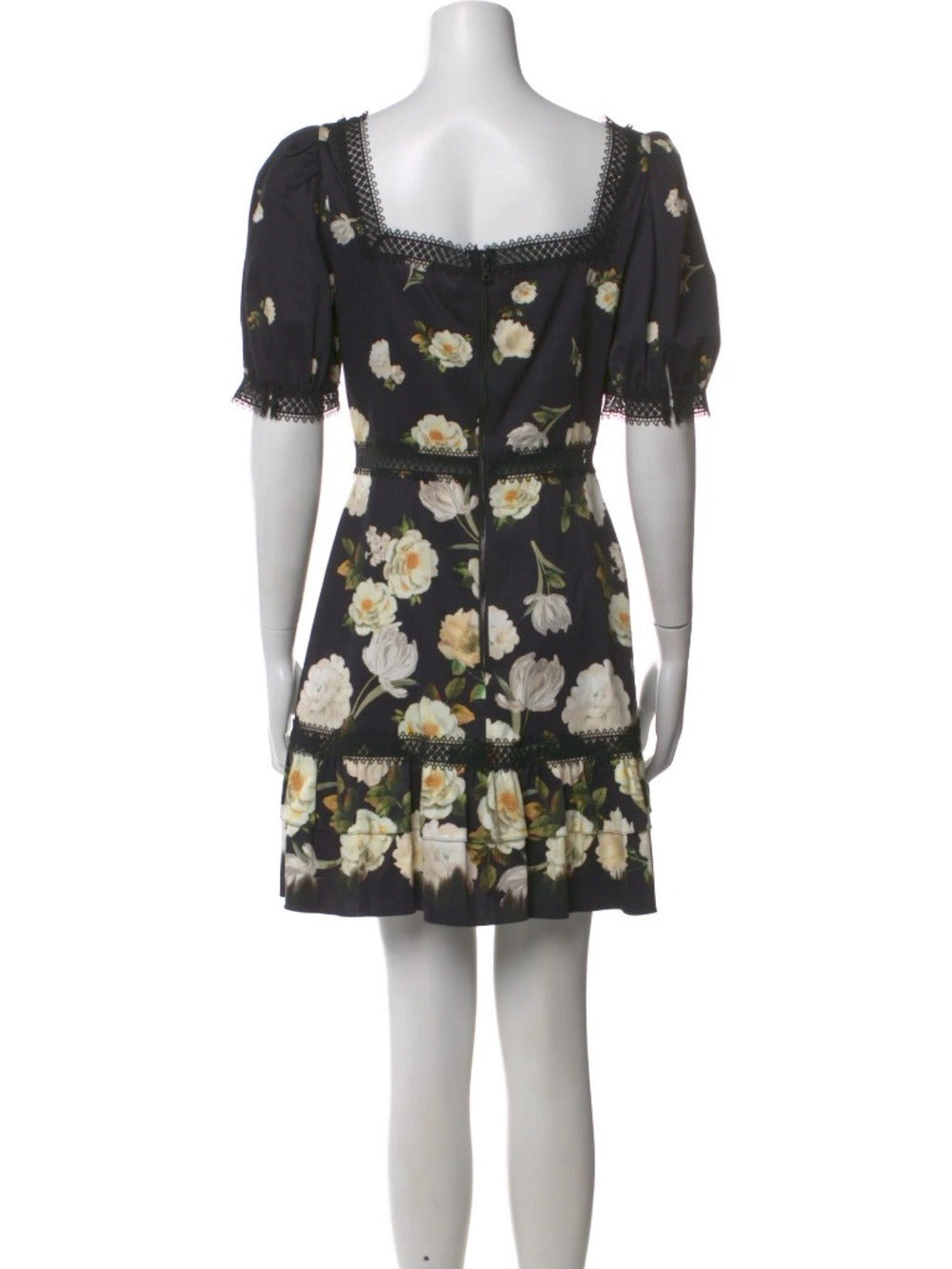 Alice + Olivia Wylie Floral Square Neck Puff Sleeve Dress - size 8 - NWT - Image 6