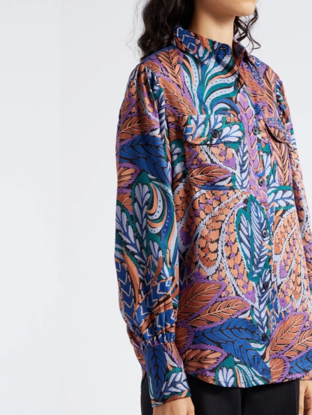 BANJANAN Cora stunning botanical print button down shirt - size XS NWT 🌟 - Image 5