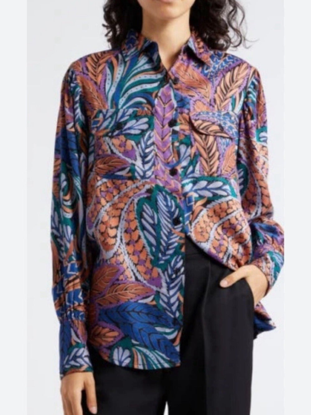 BANJANAN Cora stunning botanical print button down shirt - size XS NWT 🌟 - Image 3
