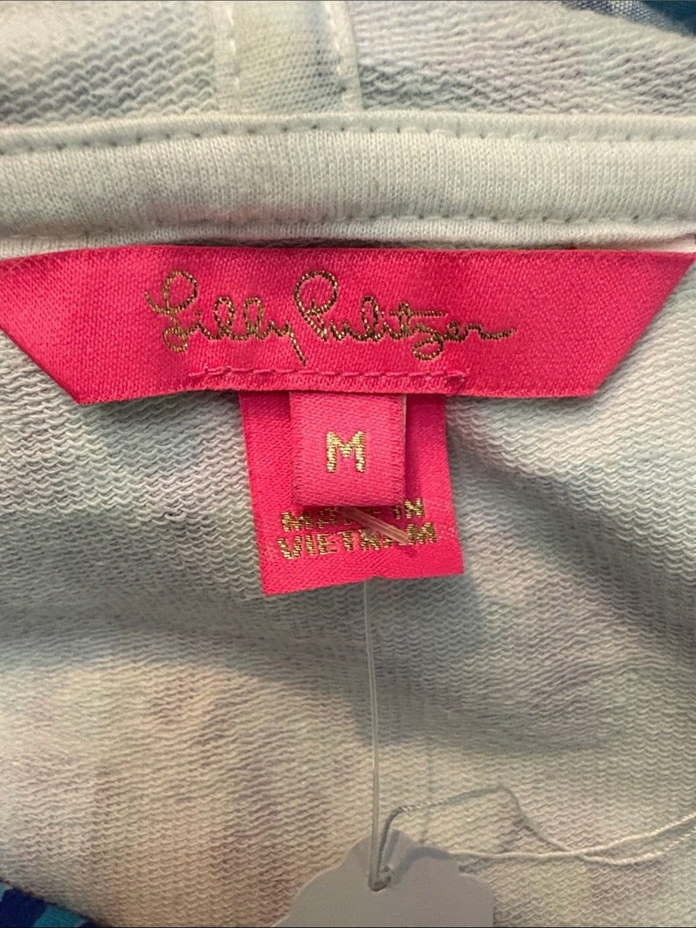 LILLY PULITZER AUDREY ZIP UP Jacket Hoodie Top Turquoise Oasis - size M 🌟 - Image 5