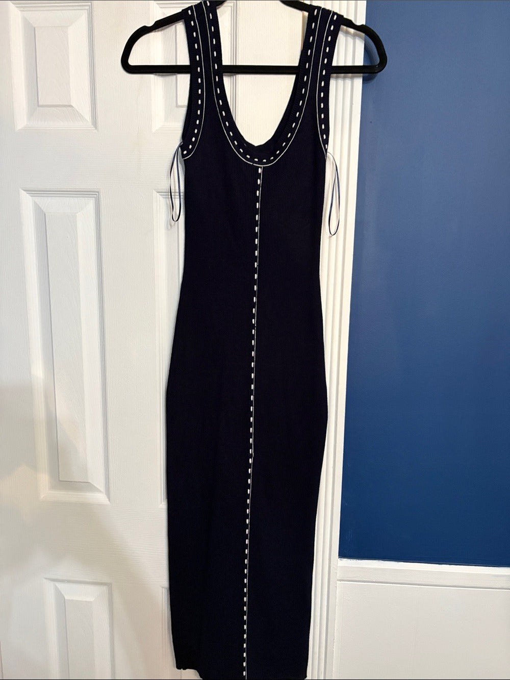 House of Harlow x Revolve Navy Blue Ribbed Midi Dress - S ๐ - Image 4