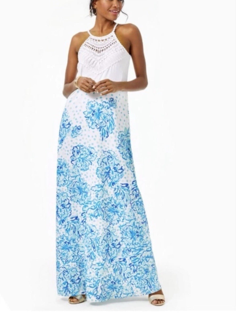 Lilly Pulitzer Pearl Soft Maxi Resort White/ Karma Camellia - size 4 - Image 6