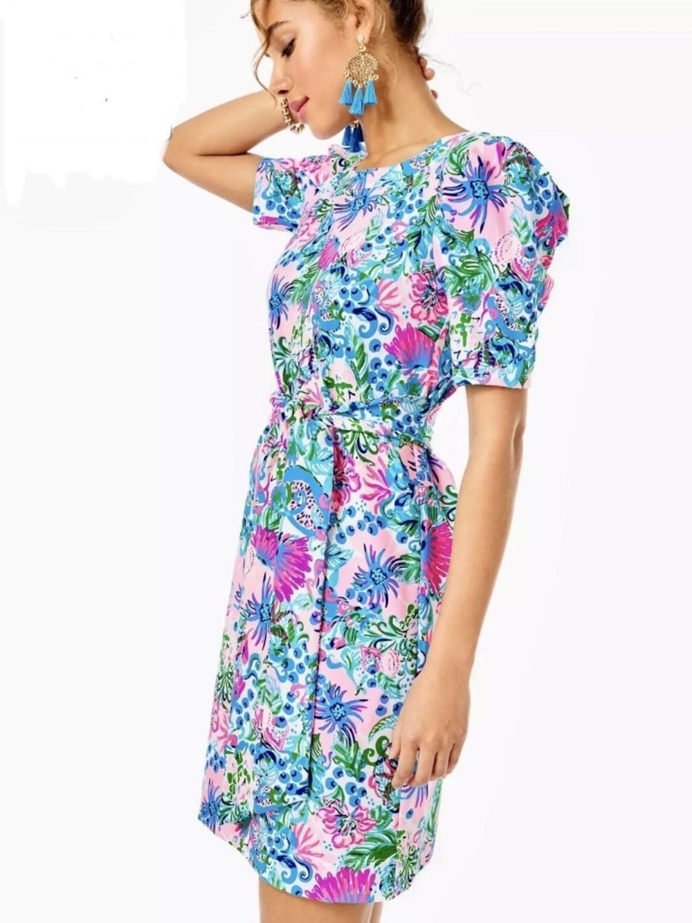 Lilly Pulitzer Harriet Mandevilla Baby Paradise Petals Terry Dress - size M 🌟 - Image 4