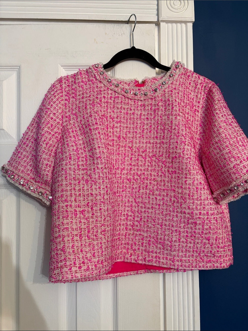 Lilly Pulitzer Folie Boucle Top - Pink Palms Fantasy Boucle - size 10 - Image 5