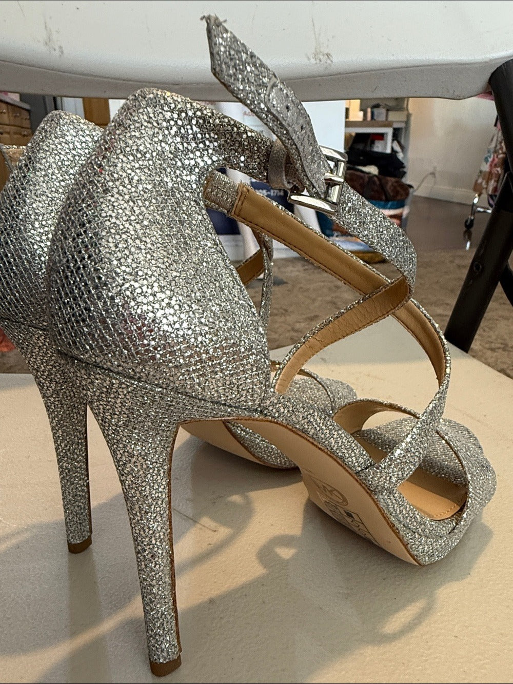 Michael Kors Stassi Platform Glitter Sandals - size 8.5 NEW 🌟 - Image 7