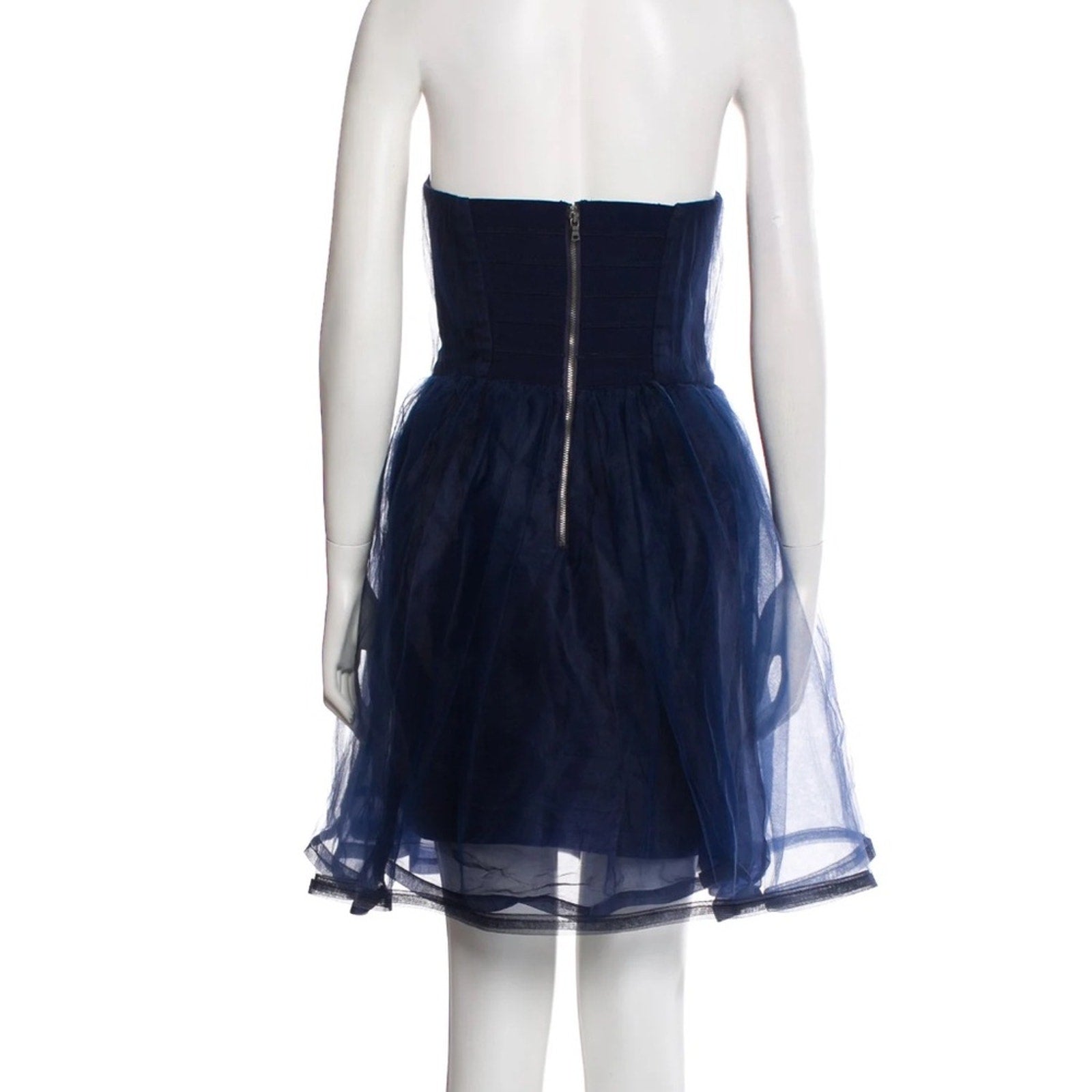 Alice + Olivia by Stacey Bendet Navy Tulle Strapless Dress - size 6