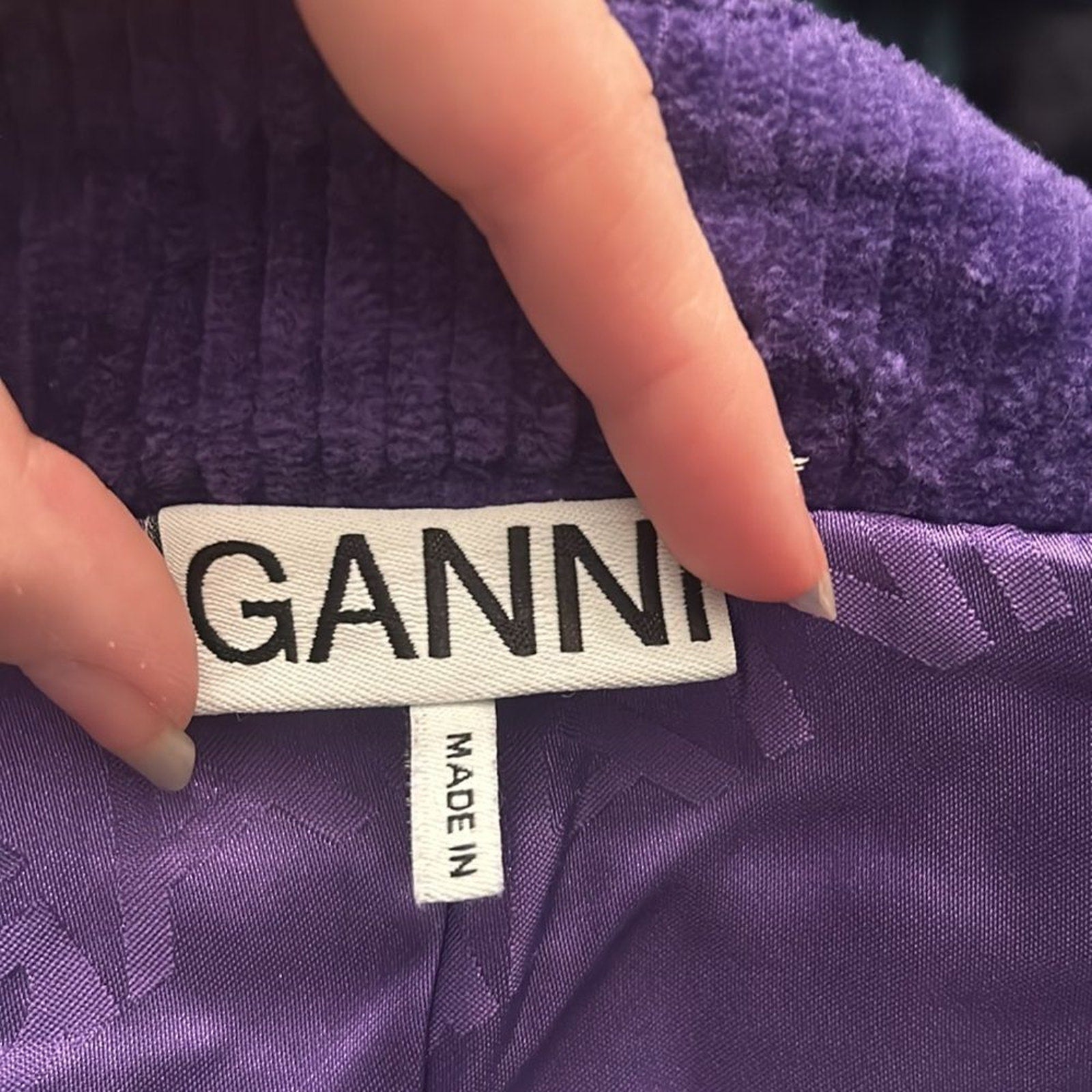 NEW Ganni PURPLE CORDUROY MINI SKIRT - size 4