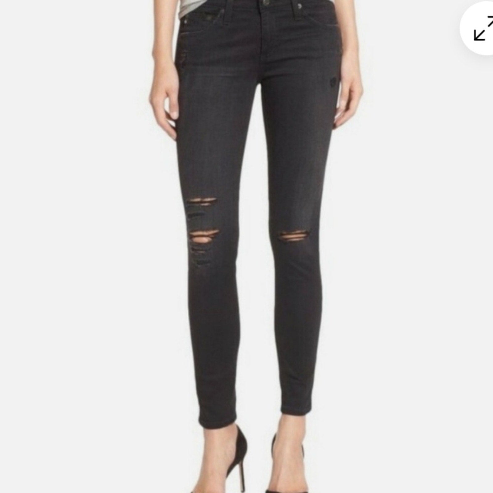 AG Adriano Goldschmied The legging Ankle Super Skinny Distressed Jeans Size 29R