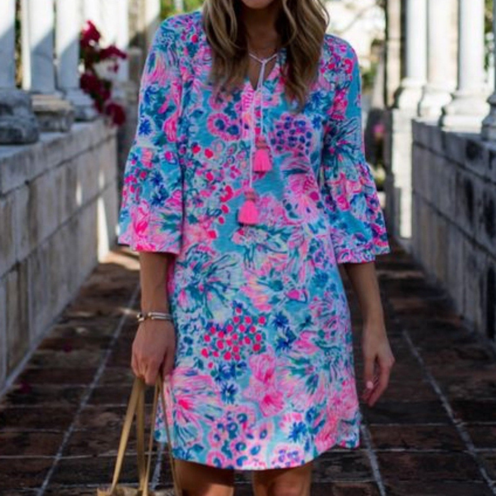 LILLY PULITZER DEL LAGO TUNIC DRESS *GYPSEA* SERENE BLUE - size XXS