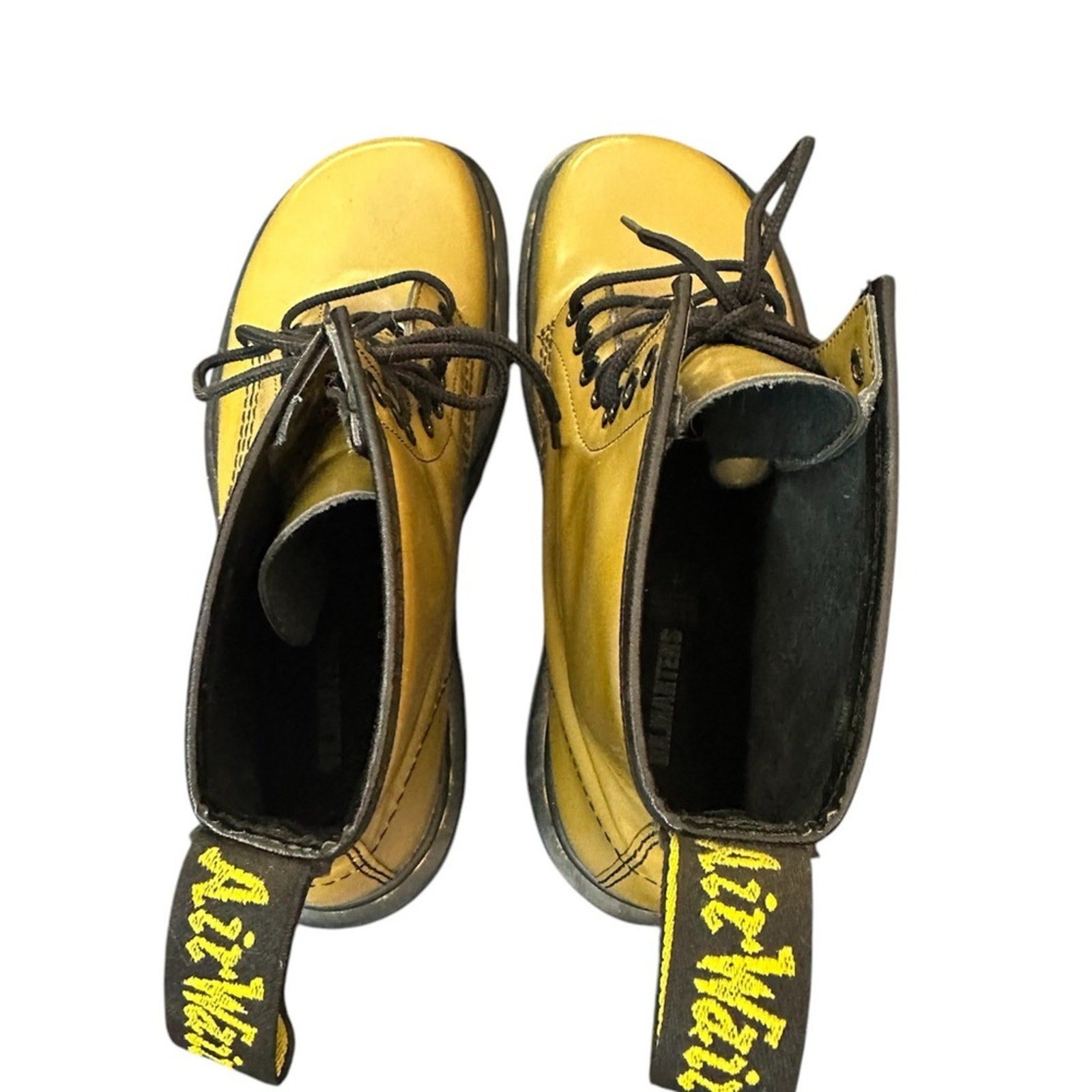 Dr marten olive green shiny boot women's US 9