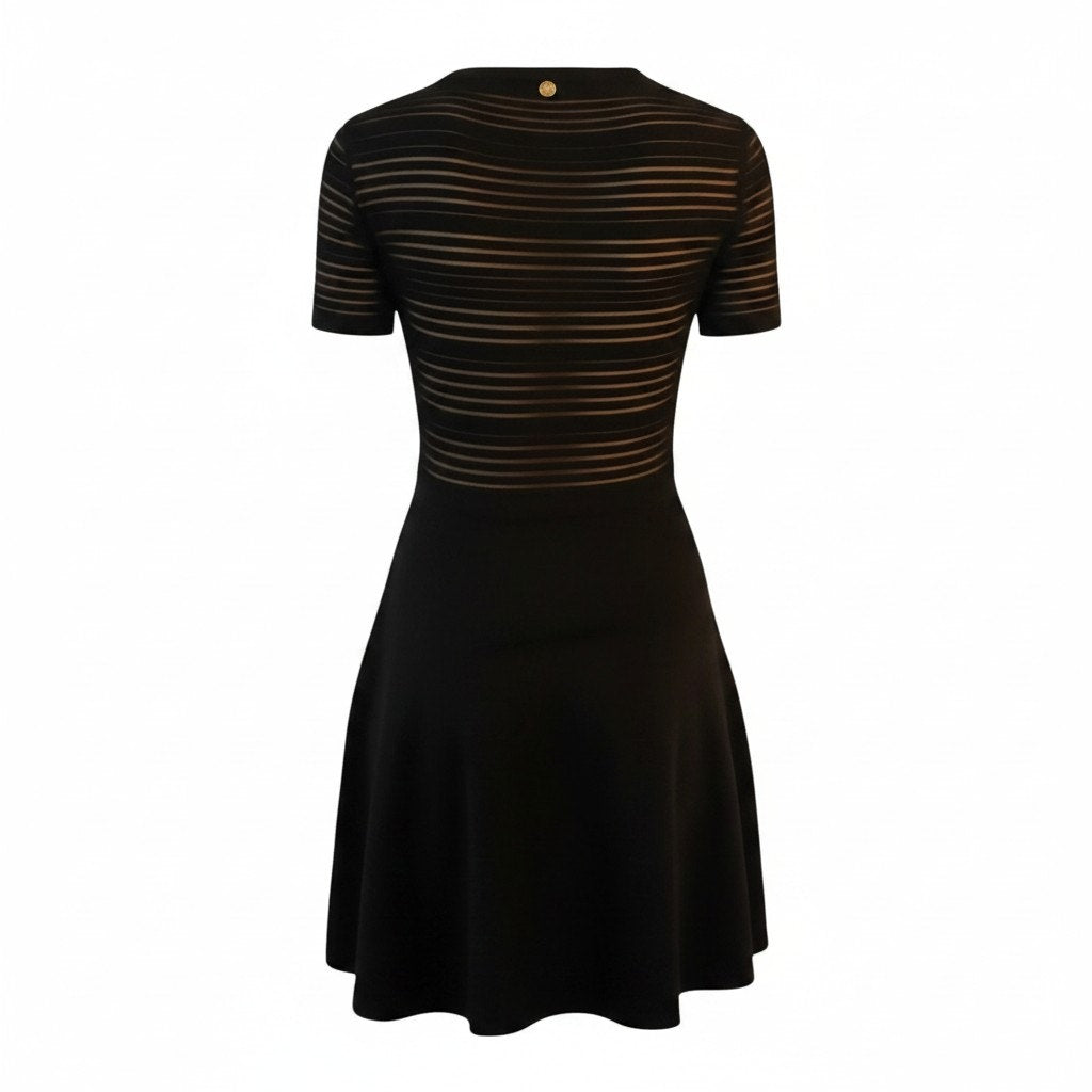 Gianni Versace Ribbed Fit and Flare Dress - 38 (US 2)