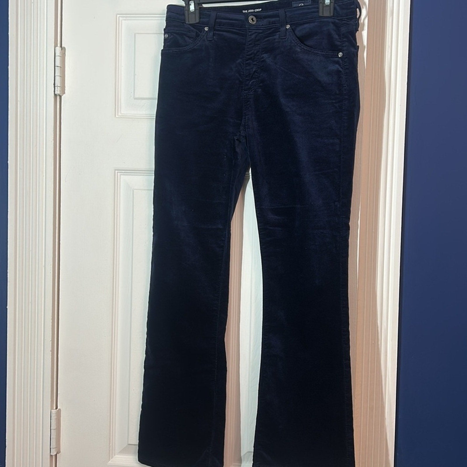 AG The Jodi Velvet Crop Pants in navy - size 27