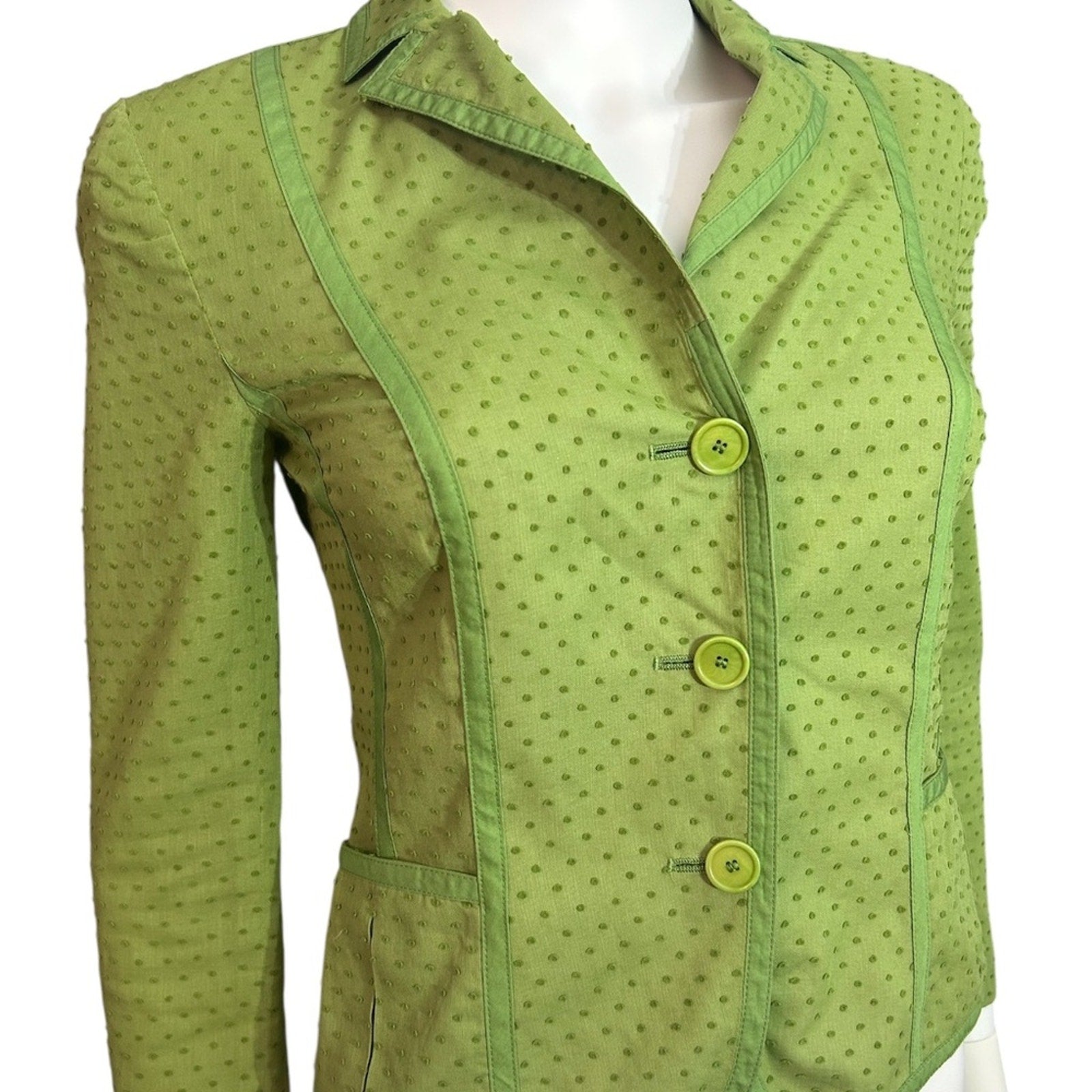 Akris Punto green dots cotton jacket - size 2