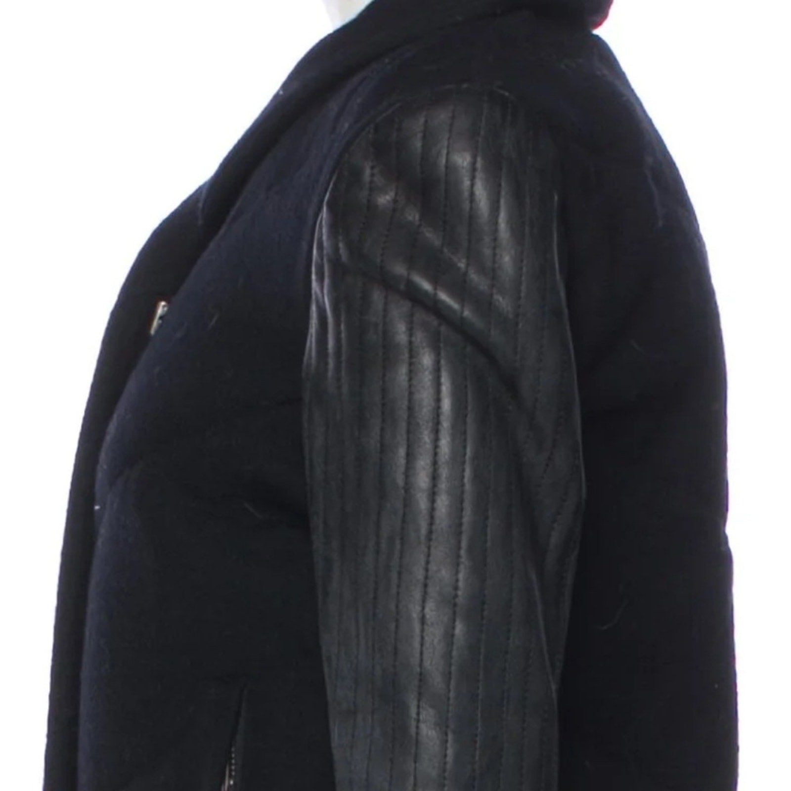 NWT Helmut Lang Strata Leather Sleeve Quilted Jacket - size small