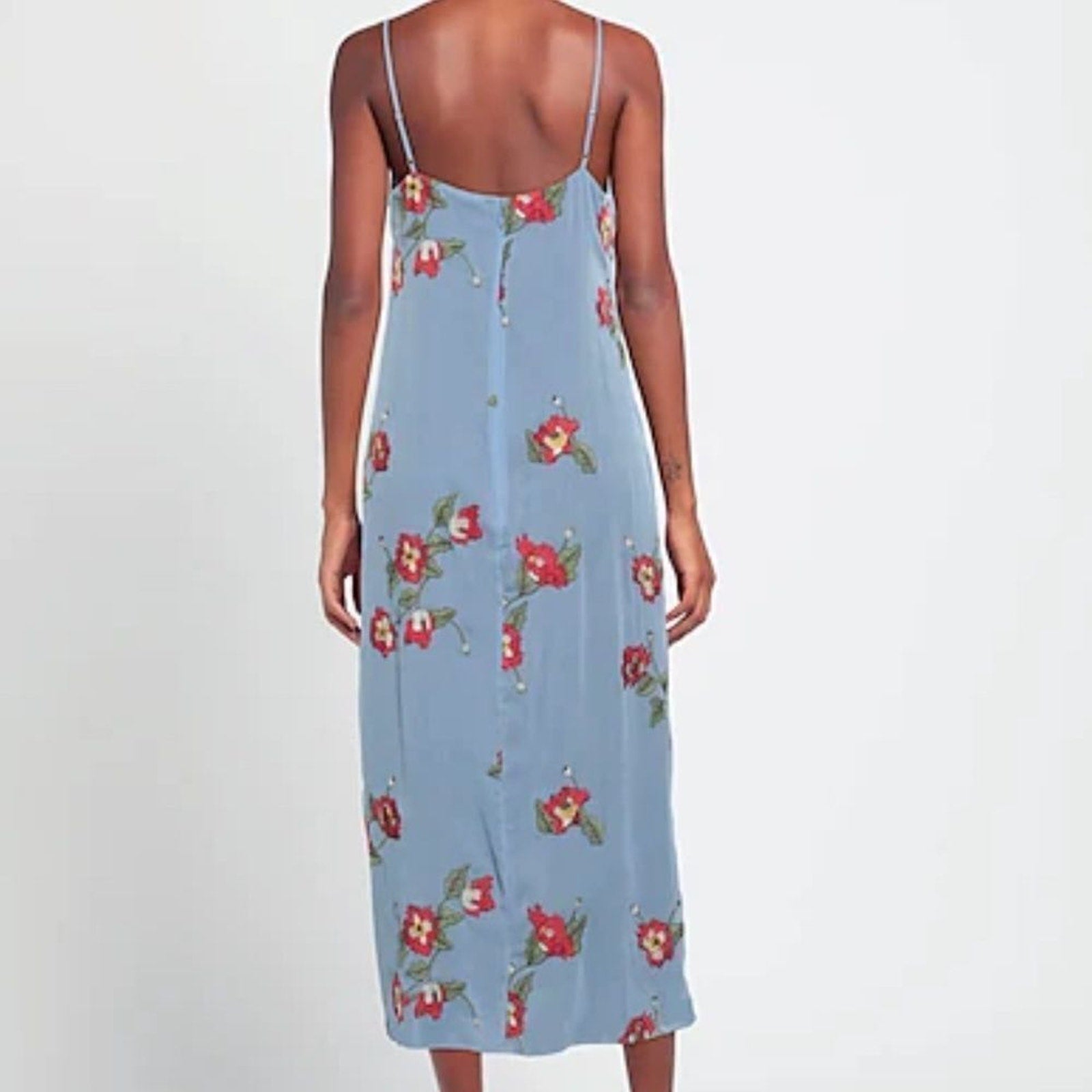 NEW Rag & Bone Women's Blue Joelene Embroidered Crepon Midi Dress - size 4