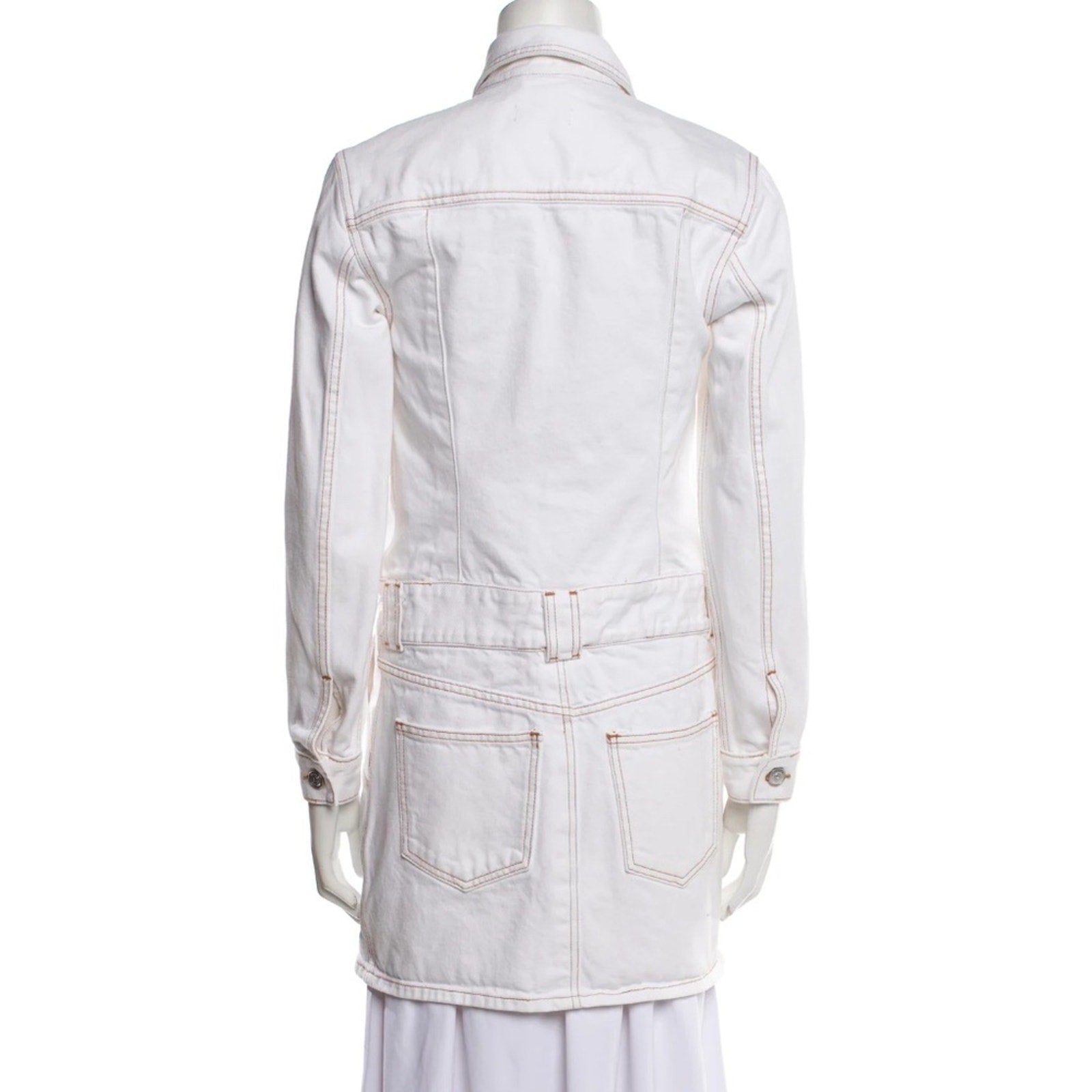 GANNI White Denim Mini Dress - size M