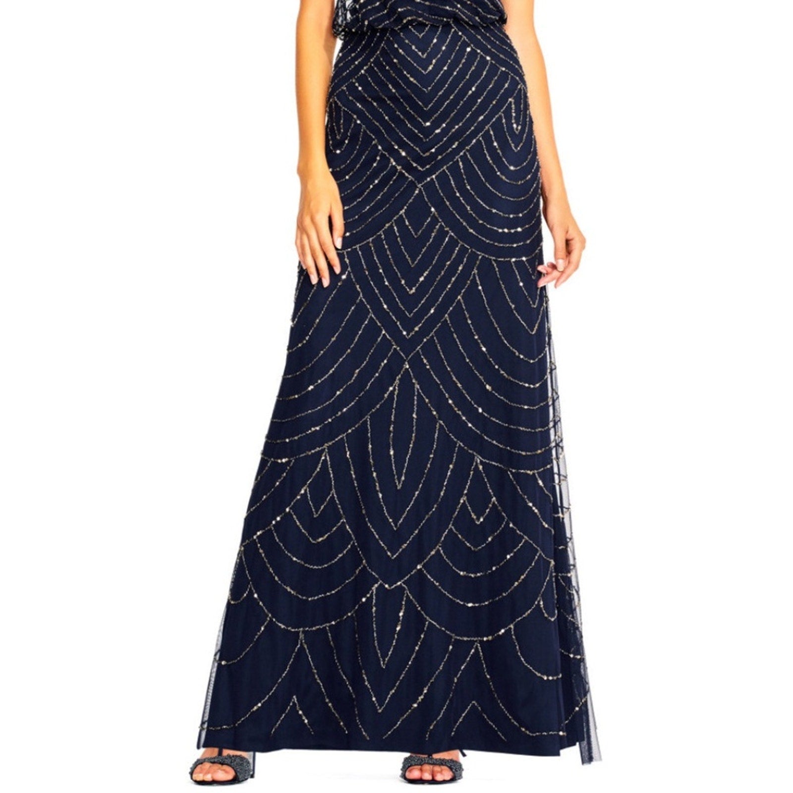 NWT ADRIANNA PAPELL Beaded halter gown - size 6