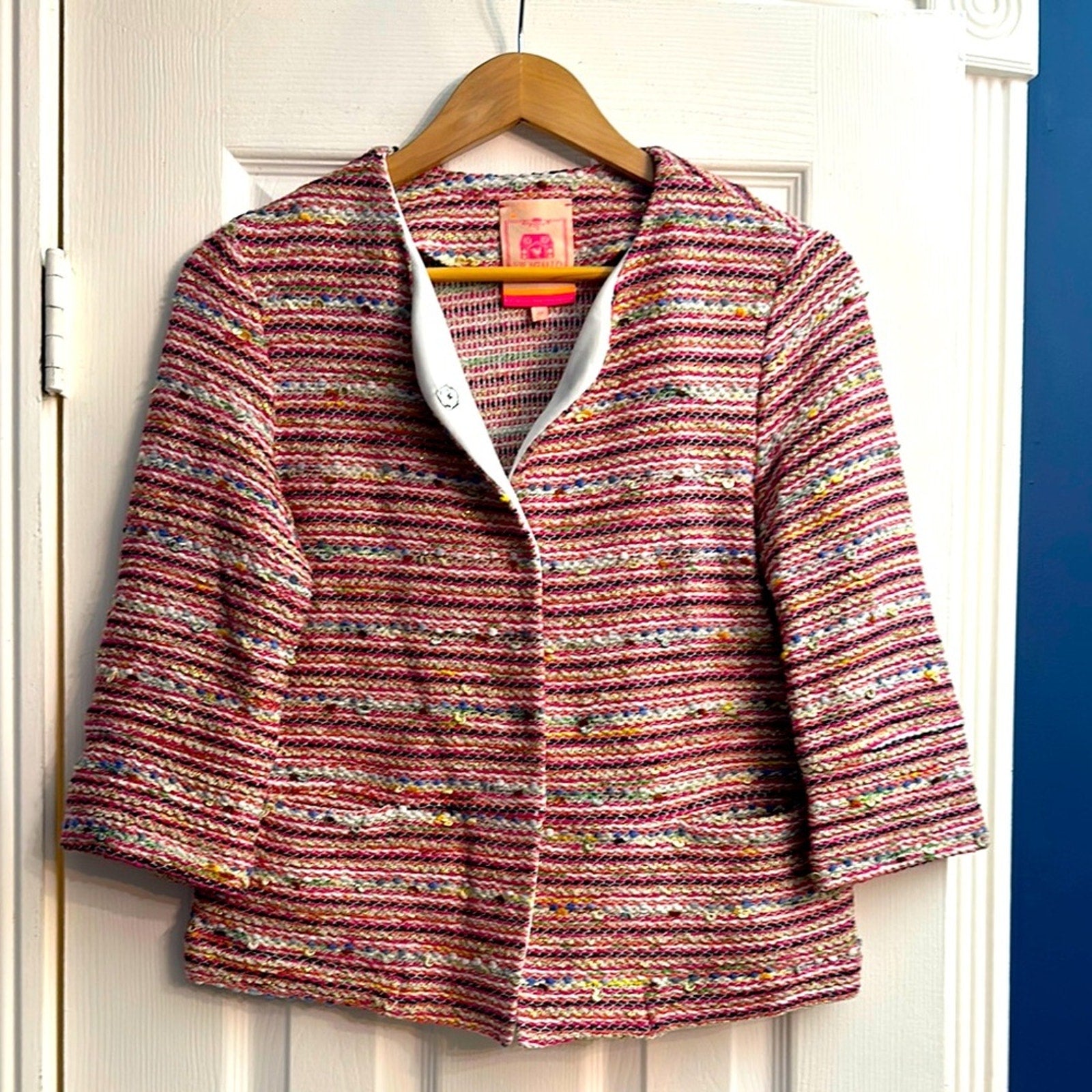 Vilagallo tweed metallic cardigan size 40 / M